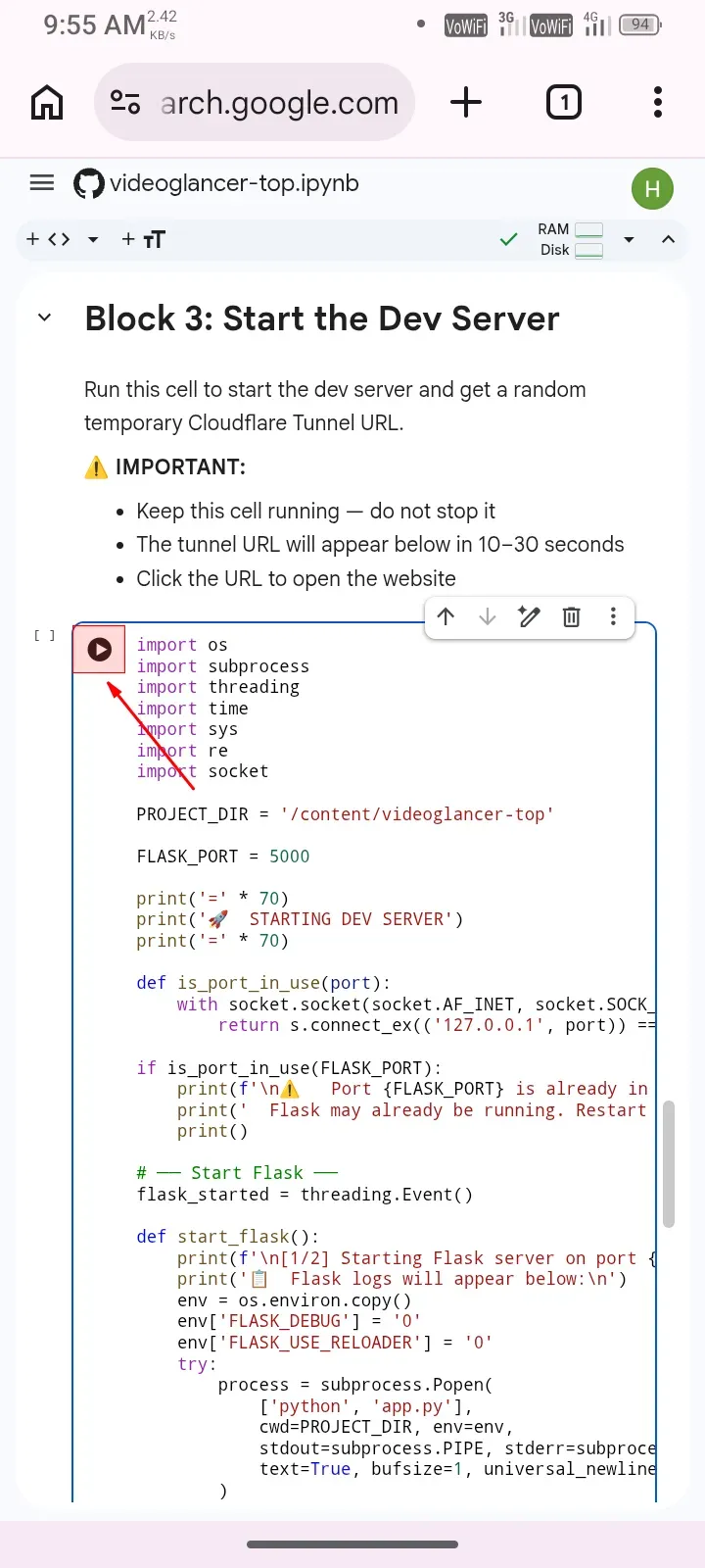 Click to execute block 3